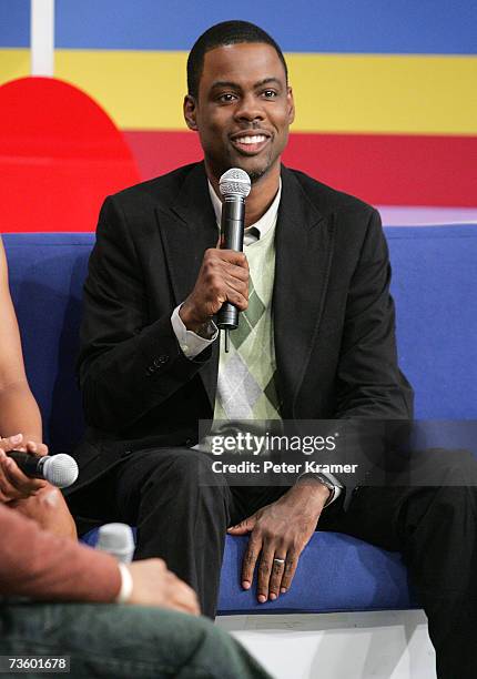 Actor Chris Rock makes an appearance on BET's 106 & Park on March 15, 2007 in New York City.