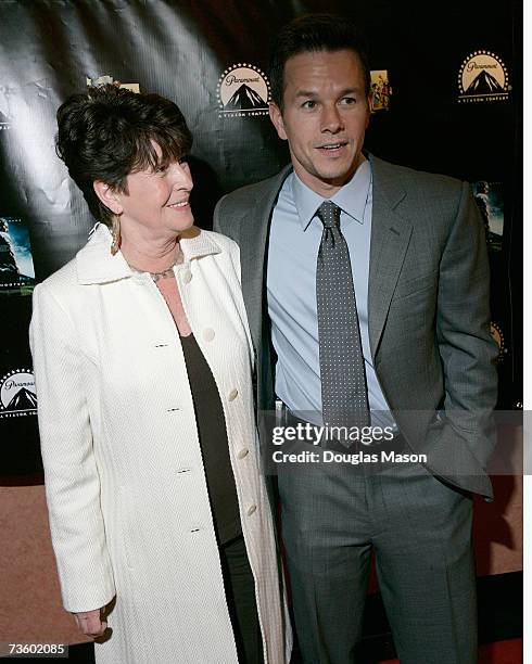 Mark Wahlburg and his mother Alma attend the premiere of the movie "Shooter" at the Loews theatre on the Boston Common on March 15, 2007 in Boston,...