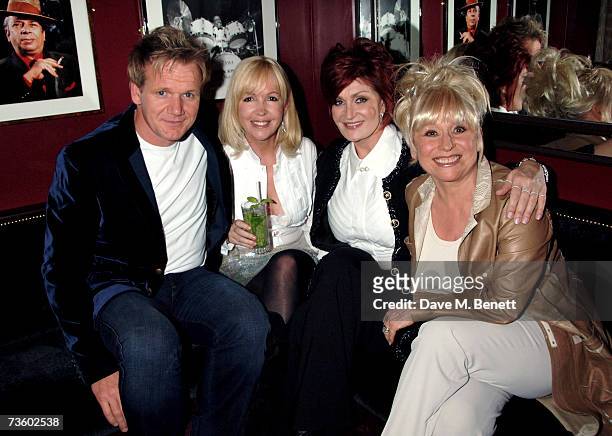 Gordon Ramsay, Sally Green, Sharon Osbourne and Barbara Windsor attend private party at Ronnie Scott's hosted by Gary Farrow on March 15, 2007 in...