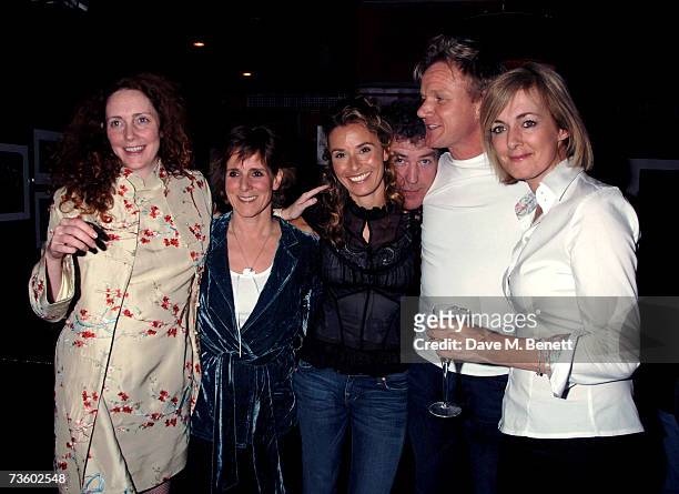 Rebekah Wade, wife of Jeremy Clarkson, Tana Ramsay, Jeremey Clarkson, Gordon Ramsay and Jane Moore attend private party at Ronnie Scott's hosted by...
