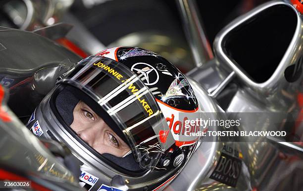 Reigning World Champion Fernando Alonso prepares to take his McLaren Mercedes out for the second practice session of the Australian Formula One Grand...