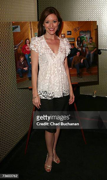 Actress Elizabeth Bogush attends the premiere party for ABC's "October Road" at the Geisha House on March 15, 2007 in Los Angeles, California.