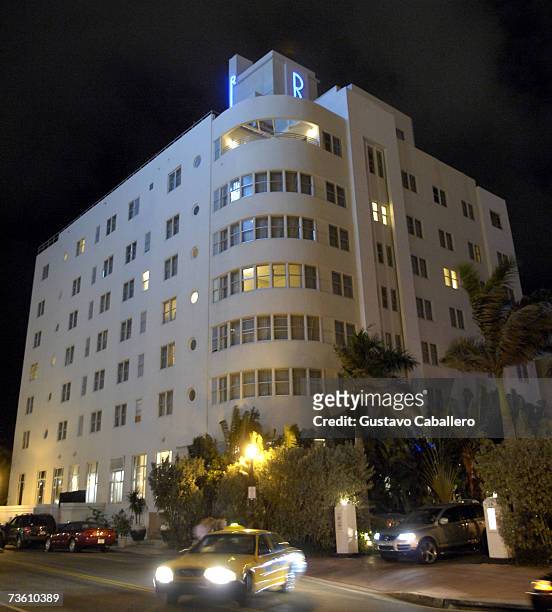 An exterior shot of The Raleigh Hotel on March 16, 2007 in Miami Beach, Florida.