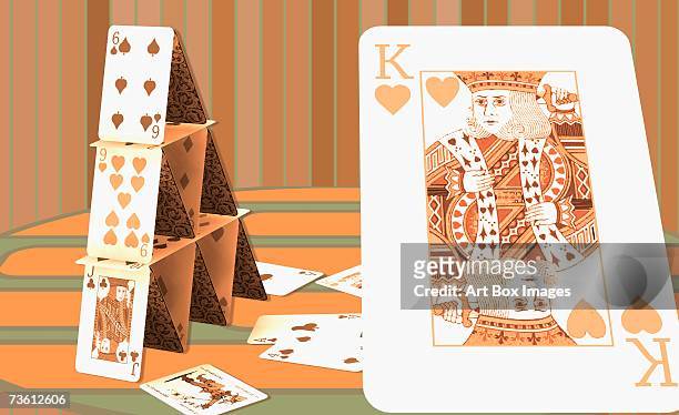 close-up of a house of cards - クラブのジャック点のイラスト素材／クリップアート素材／マンガ素材／アイコン素材