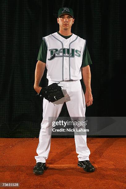 Scott Kazmir poses during Tampa Bay Devil Rays Photo Day on February 27, 2006 at the Raymond A. Naimoli Baseball Complex in St. Petersburg, Florida.