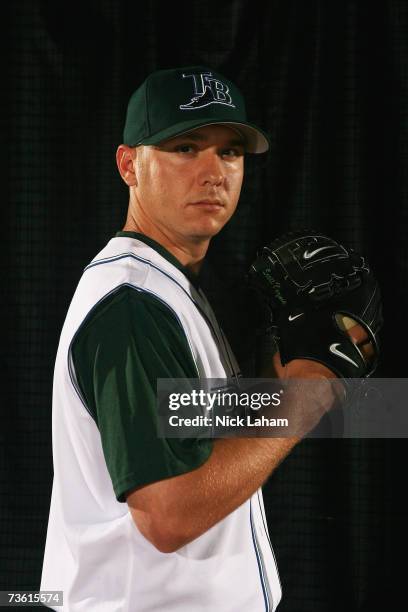 Scott Kazmir poses during Tampa Bay Devil Rays Photo Day on February 27, 2006 at the Raymond A. Naimoli Baseball Complex in St. Petersburg, Florida.