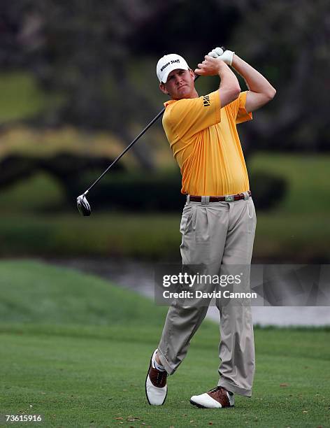 Trahan of the U.S. Hits his tee shot at the par 4, 16th hole during the second round of the Arnold Palmer Invitational presented by Mastercard on the...