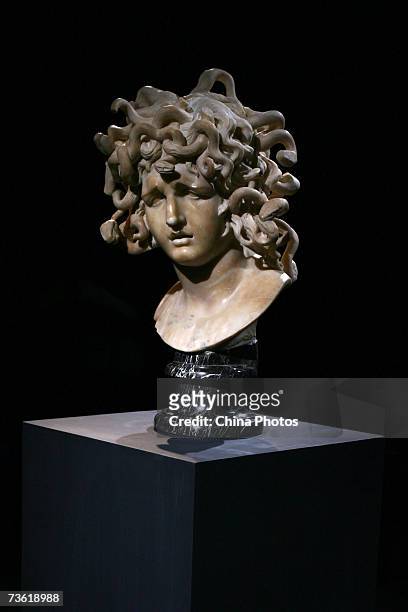 Statue of of Medusa by Italian artist Giovanni Lorenzo Bernini is exhibited at the Capital Museum on March 17, 2007 in Beijing, China.