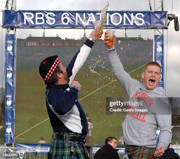 Guests attend an RBS Six Nations party at Perthsire RFC on March 2007 in Perth, Scotland. Perthsire RFC was one of four regional competition winners...