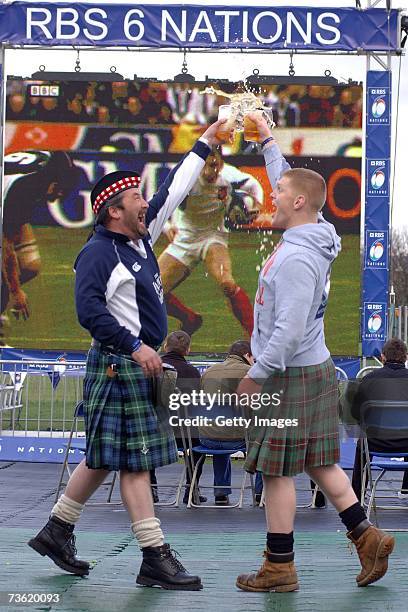 Guests attend an RBS Six Nations party at Perthsire RFC on March 2007 in Perth, Scotland. Perthsire RFC was one of four regional competition winners...