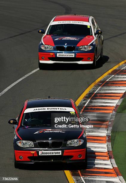 Former Australia Football League player Jason Dunstall competes in the Celebity Challenge during the 2007 FORMULA 1TM ING Australian Grand Prix at...