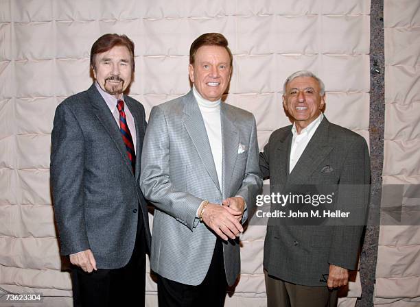 Gary Owens, Wink Martindale and Jamie Farr attend the Pacific Pioneer Broadcasters Luncheon honoring Glen Campbell for his 45 years in show business...