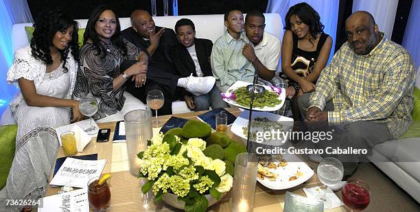 Joseph "Reverend Run" Simmons poses with his family daughter Vanessa Simmons, wife Justine, sons, Diggy, Russy, JoJo, daughter Angela and brother...