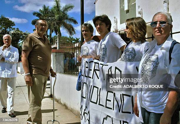 Italian members of the Transnational Non Violent Radical party take part with the "Ladies in White" group, in a peaceful demonstration marking the...