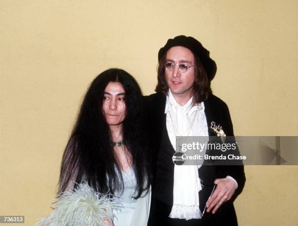 John Lennon and Yoko Ono in an undated photo taken in New York, NY in the 1970's.