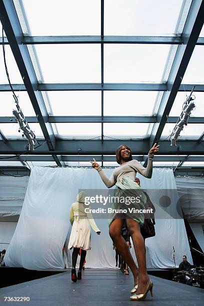 Models walk down the catwalk at Swatch Alternative Fashion Week on March 19, 2007 in London, England. The Swatch Alternative Fashion week is the...