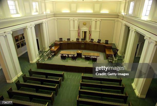 The interior of the Florida Supreme Court sits empty November 15, 2000 in Tallahassee, FL. The members of the Florida Supreme Court are R.Fred Lewis,...