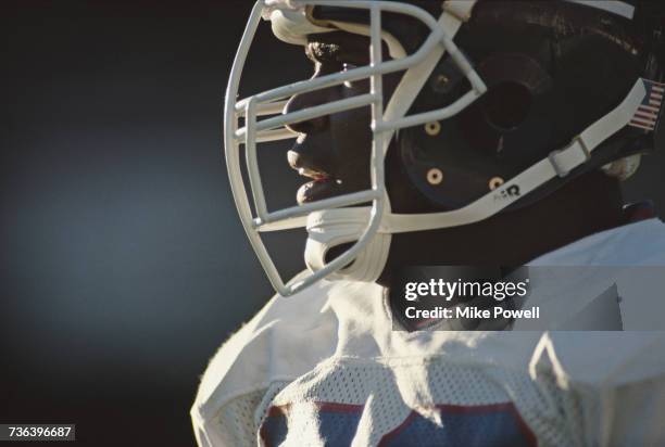 Portrait of Lawrence Taylor, linebacker for the New York Giants during the National Football Conference game against the Phoenix Cardinals on 23...