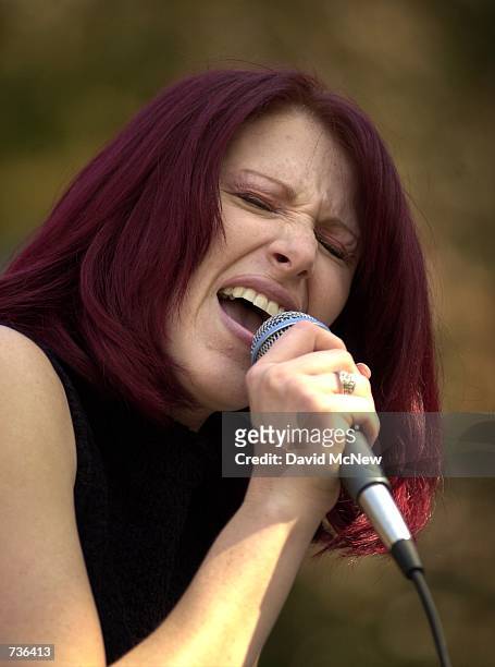 Pop music singer Tiffany performs November 16, 2000 during a free concert at the University of California Los Angeles in Los Angeles, CA. Tiffany,...
