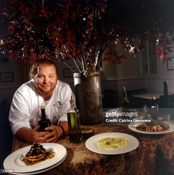 Portrait of chef Mario Batali, host of Food Network's "Molto Mario" show December 10, 2000 in New York City.