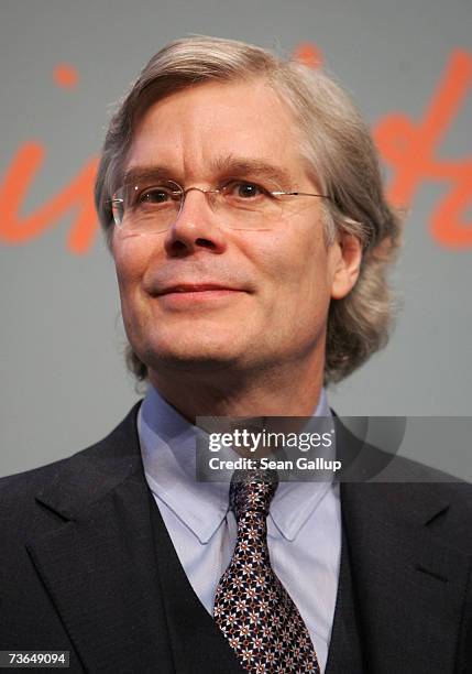 Peter Olson, head of book publisher Random House, which is part of German media giant Bertelsmann AG, arrives at the Bertelsmann annual press...