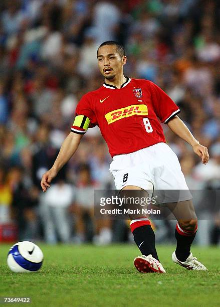 Shinji Ono of Urawa in action during the Asian Champions League match between Sydney FC and the Urawa Reds at Aussie Stadium March 21, 2007 in...
