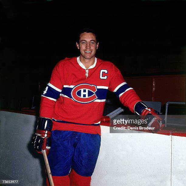 Jean Beliveau of the Montreal Canadiens poses for a photo.