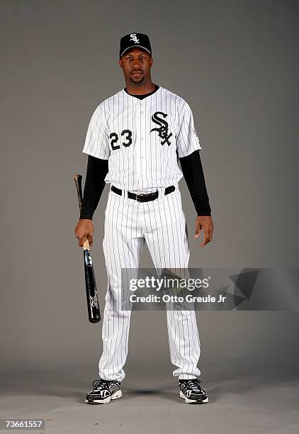 Jermaine Dye of the Chicago White Sox poses for a portrait during Photo Day at Tucson Electric Park on February 24, 2007 in Tucson, Arizona.