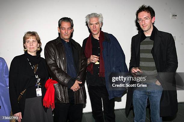 Selection committe member Marian Masone with directors Paul Auster, Jim Jarmusch, and John Carney attend the opening night party for The 36th Annual...