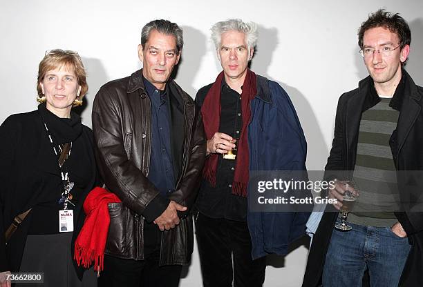 Selection committe member Marian Masone with directors Paul Auster, Jim Jarmusch, and John Carney attend the opening night party for The 36th Annual...