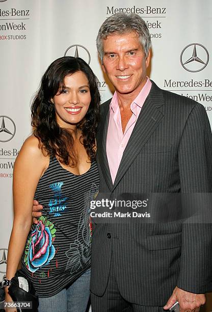 Christine Prado and boxing announcer Michael Buffer attends Mercedes Benz Fashion Week held at Smashbox Studios on March 21, 2007 in Culver City,...