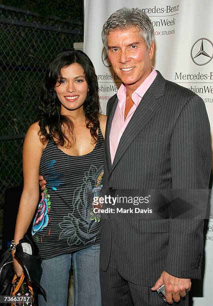 Christine Prado and boxing announcer Michael Buffer attend Mercedes Benz Fashion Week held at Smashbox Studios on March 21, 2007 in Culver City,...