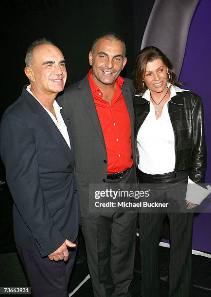 Attorney David Shapiro,designer Christian Audigier, and Linell Thomas in the front row at the Christian Audigier Fall 2007 fashion show during...