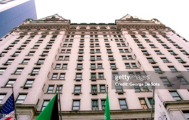 The Plaza hotel in New York City where on November 18, 2000 actor Michael Douglas and actress Catherine Zeta-Jones will wed .