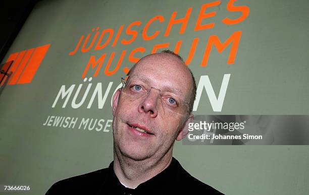 Bernhard Purin, director of Jewish Museum poses during the grand opening of the new Jewish museum in the entrance hall on March 22 in Munich,...