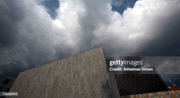 An outside view of the Jewish Museum and the Synagogue at the Grand opening of the new Jewish Museum on March 22, 2007 in Munich, Germany. The Jewish...