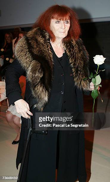 French fashion designer Sonia Rykiel attends The First Global Summit On Cervical Cancer on March 22nd 2007 at the UNESCO House in Paris, France.