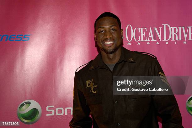 Dwyane Wade arrives at the Sony Ericsson Open Kickoff Party on March 21, 2007 in Miami Beach, Florida.