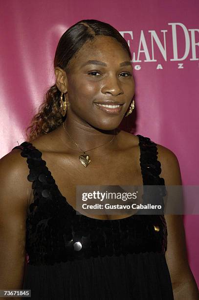 Serena Williams arrives at the Sony Ericsson Open Kickoff Party on March 21, 2007 in Miami Beach, Florida.