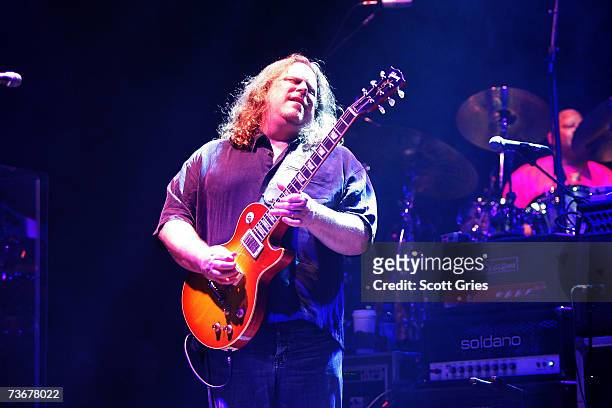 Warren Haynes of The Allman Brothers Band performs during their first night of 13 performances at The Beacon Theatre on March 22, 2007 in New York...