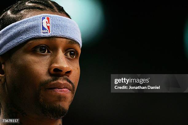 Allen Iverson of the Denver Nuggets is pictured before a game against the Chicago Bulls on March 22, 2007 at the United Center in Chicago,...