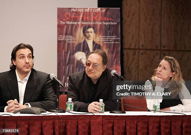 New York, UNITED STATES: William Kalush and Larry Sloman , co-authors of the book "The Secret Life of Houdini: The Making of America's First...