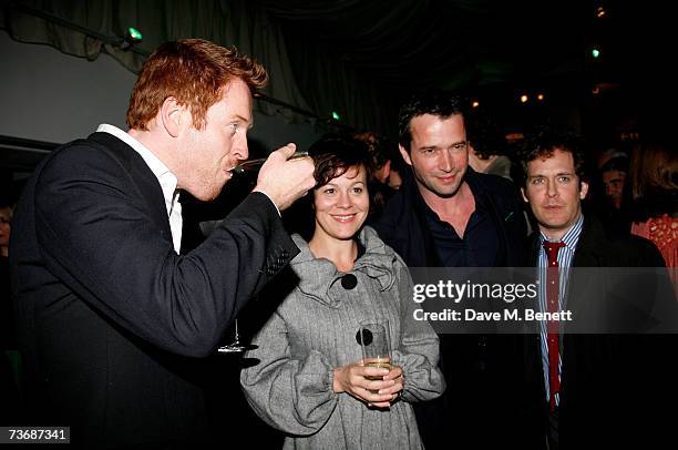 Damian Lewis, Helen McCrory, James Purefoy and Tom Hollander attend the a fundraiser party for the Almeida Theatre, at the Almeida Theatre on March...