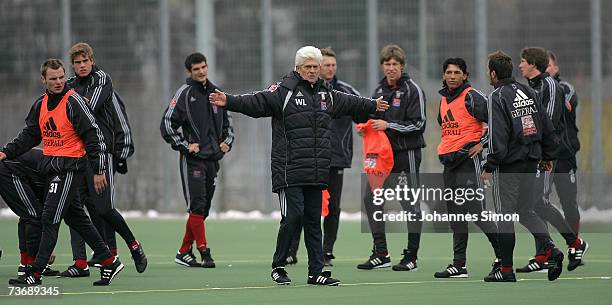 Werner Lorant , new head coach of second division Bundesliga soccer club SpVgg Unterhaching attends the first training session at Unterhaching...