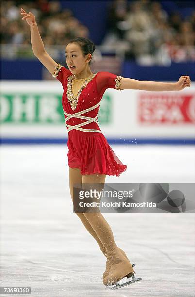 Mao Asada of Japan performs during the women's Free Skating program at the World Figure Skating Championships at the Tokyo Gymnasium on March 24,...