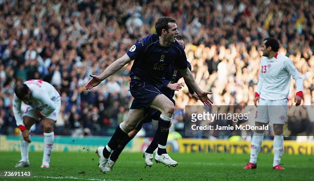 Craig Beattie celebrates his winning goal for Scotland during the Euro2008, Group B, qualifier between Scotland and Georgia on March 24, 2007 at...