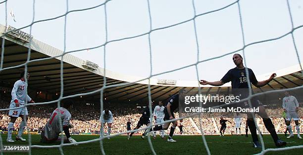 Craig Beattie scores the winning goal for Scotland during the Euro2008, Group B, qualifier between Scotland and Georgia on March 24, 2007 at Hampden...