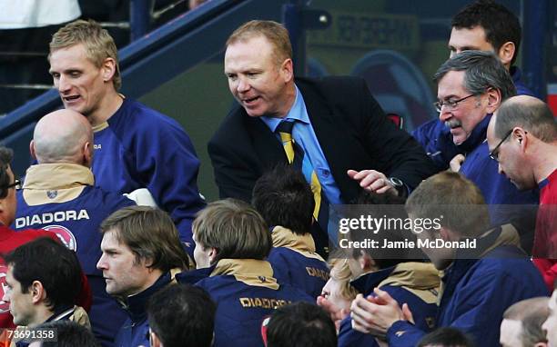 Scotland manager Alex McLeish celebrates victory during the Euro2008, Group B, qualifier between Scotland and Georgia on March 24, 2007 at Hampden...