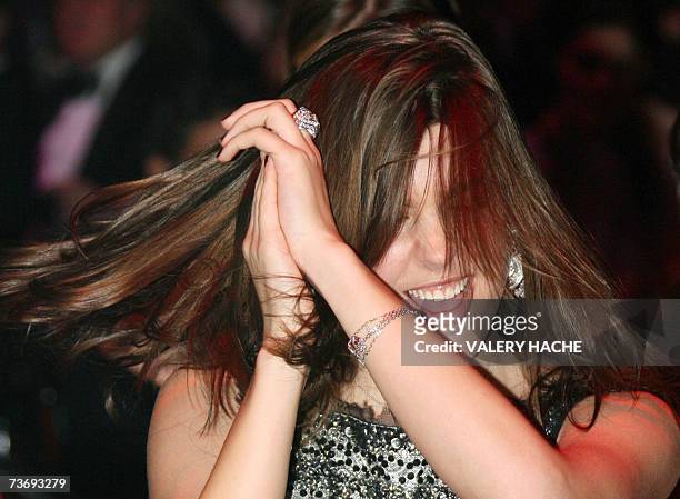 Princess Charlotte Casiraghi, daughter of Princess Caroline of Hanover, the sister of Prince Albert II of Monaco, dances during the annual Rose Ball...