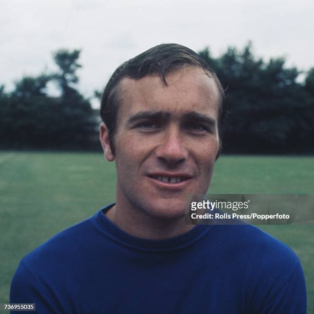 English professional footballer and defender with Chelsea Football Club, Ron Harris posed at Chelsea's training ground in London at the start of the...